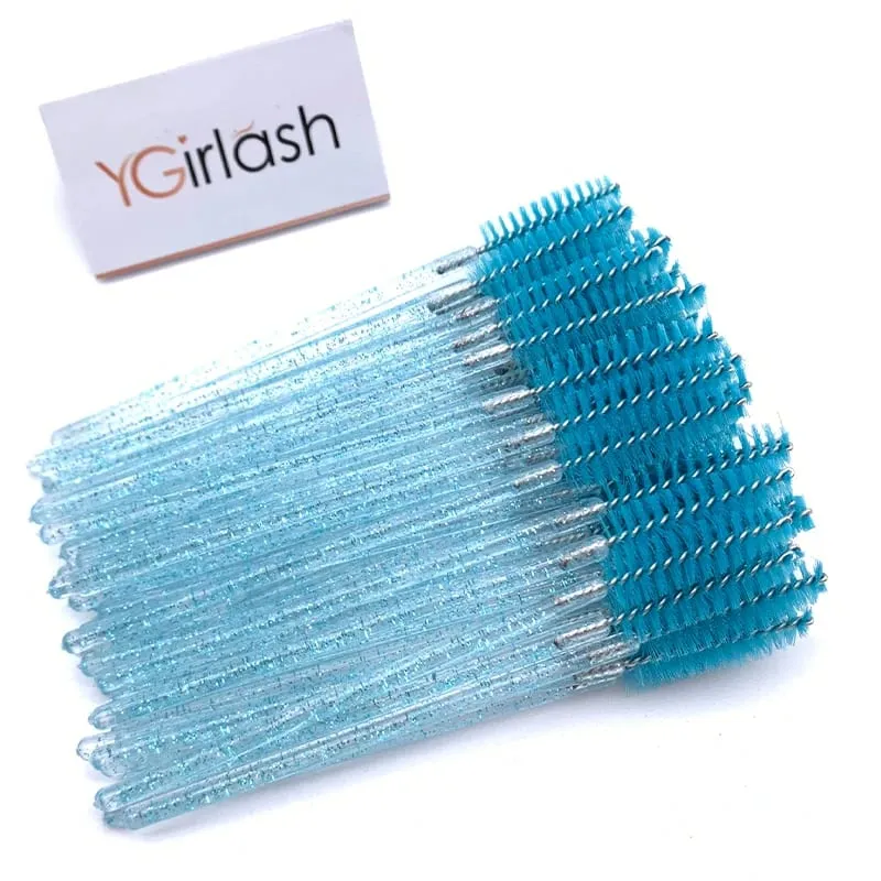 YGirlash 50 יחידות Lash Swans מוליך ריסים קריסטל ידית יהלום חד פעמית שרביטי מסקרה ניילון מברשת כלים קוסמטיים — image 13