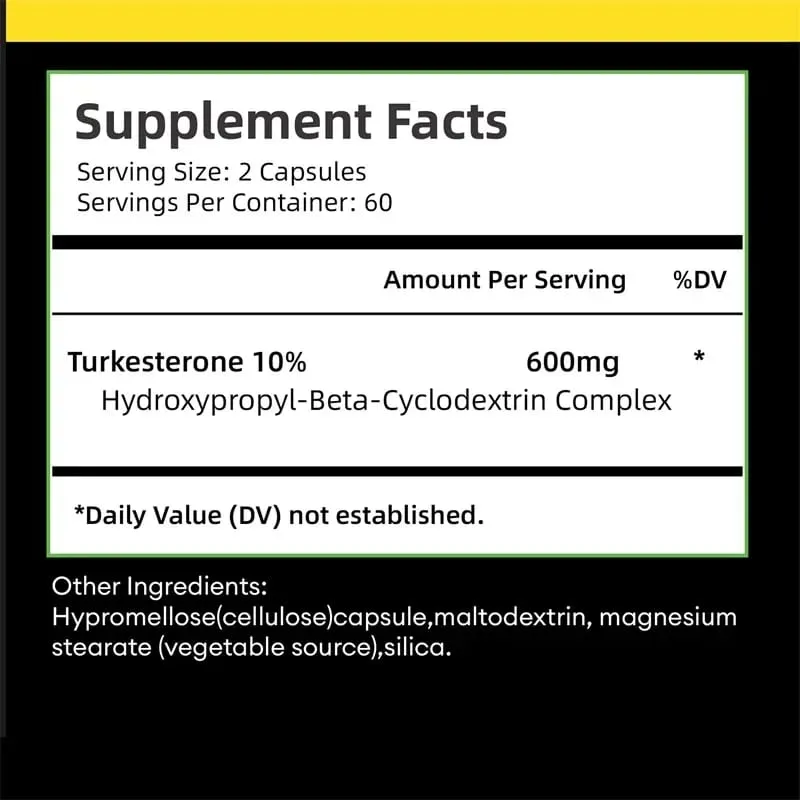 Turkestérone 600 mg – Soutient la performance et la récupération de la masse musculaire et améliore les niveaux d'énergie et l'endurance.
