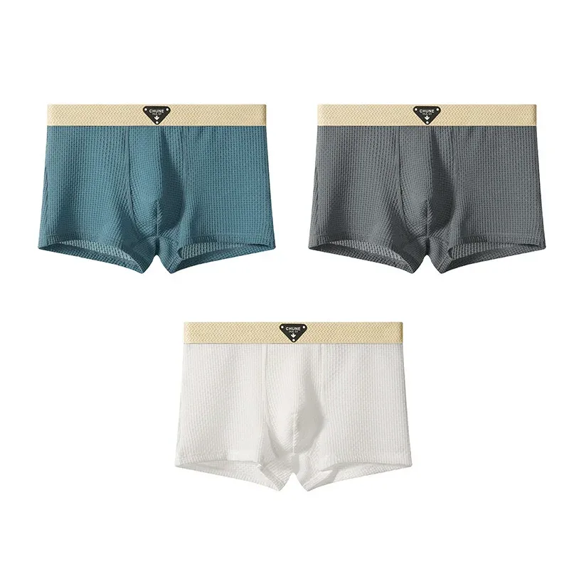 1/3PCS Men's Cool Ice Silk Boxers Shorts Summer Satin-like Solid Underpants Skin Friendly Breathable Mesh Crotch Male Underwear — image 31