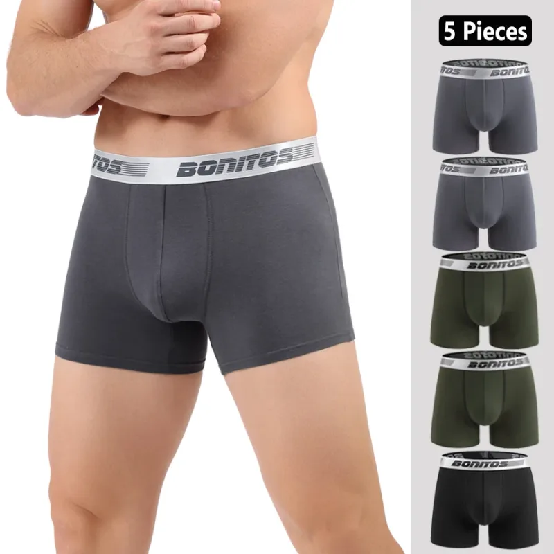 5 pçs cuecas masculinas de algodão boxer briefs clássico calcinha bonitos carta cintura elástica boxers roupa interior para homem shorts — image 3