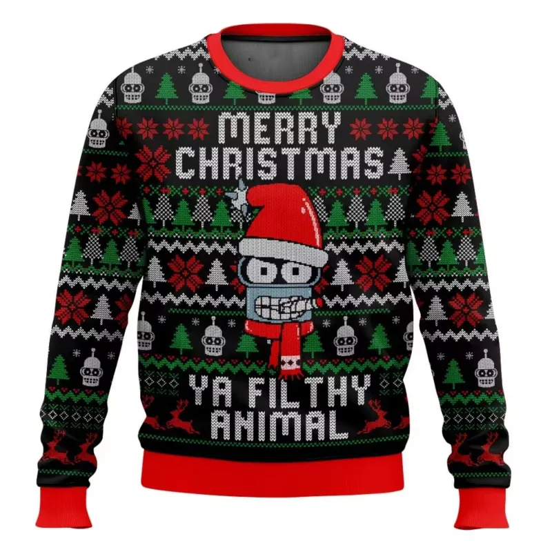 Novo 2026 feliz natal papai noel 3d impresso camisola de natal feriado feliz natal outono em torno do pescoço pullovers moletom — image 2