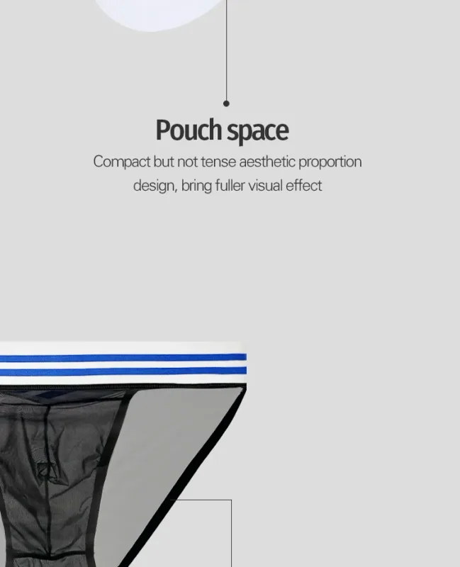 Men's Ice Silk Ultra-Thin Barely-There Mesh Sheer Briefs, Striped V-Shape Elastic Waistband Summer Daily Commute Underwear — image 18