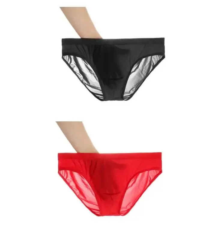 2 pçs ultra fino cuecas de seda gelo masculino plus size M-4XL cor sólida juventude translúcido cintura baixa respirável sexy calcinha masculina — image 21