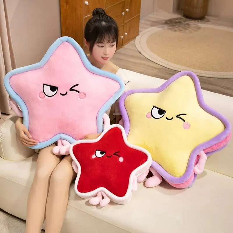 Five Pointed Star Plush Pillow 40/60cm Stuffed Cushion Squishy Sofa Cushion Adorably Home Decor Toys Creative Birthday Gifts