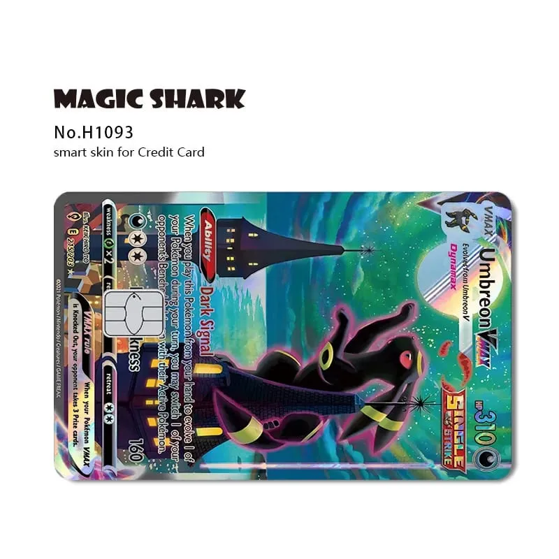 Magic Shark Mew Charizard EX Eevee Gengar Pikachu TCG כרטיס הולוגרפי לייזר מדבקה לסרטי עור לכרטיס אשראי בנקאי — image 31