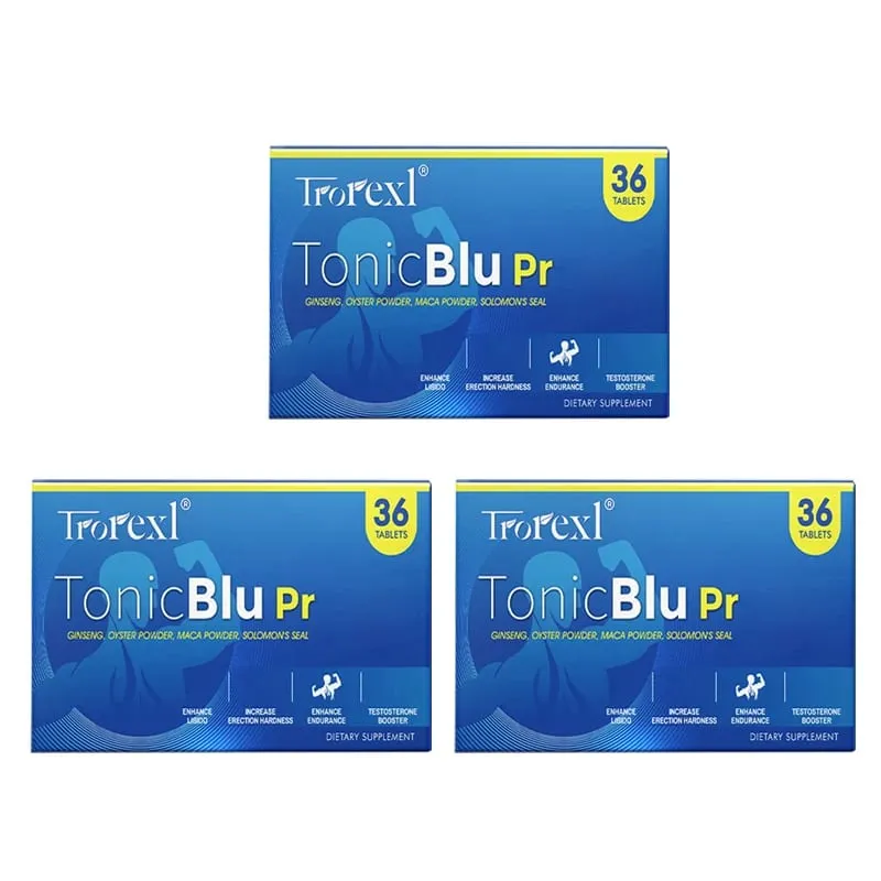 TonicBluPro Blue Pills Male Enhancing Supplements Support Stamina & Energy Natural Oyster & Ginseng Tablets