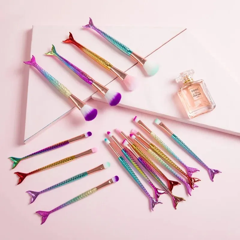4 készlet sminkecset szett kozmetikai púder szemhéjfesték alapozó pirosító ecset Soft Beauty make up eszköz Maquiagem 6 színátmenet