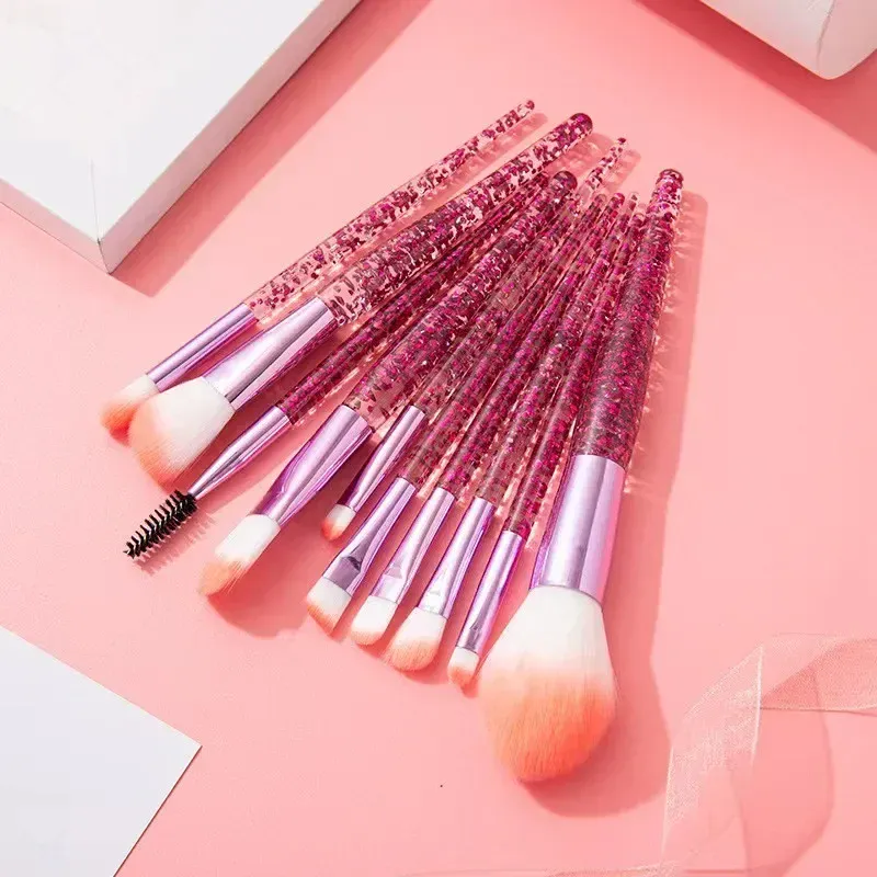 Ensemble de pinceaux de maquillage professionnels, 10 pièces, pinceaux de détail Super doux, pour Blush, fond de teint, correcteur, fard à paupières, outil de beauté pour dames