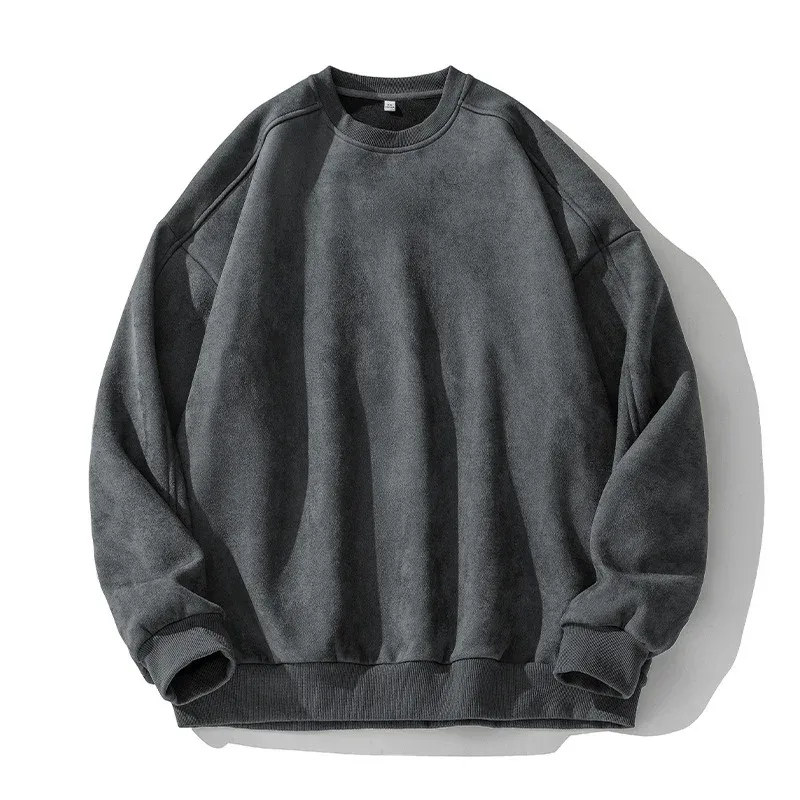 Märke Lila Sweatshirt Mans Mocka O Neck Höst Vinter Baggy Man Sweatshirts Casual Långärmad 2026 Nya Man Toppar