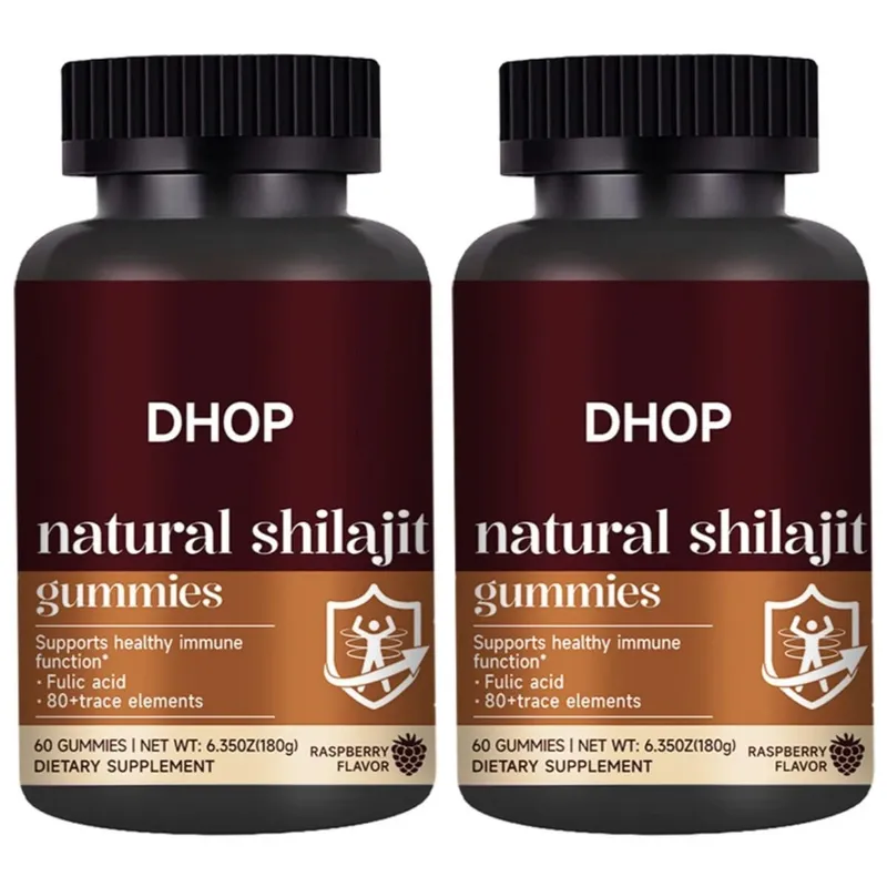 Shilajit Gummies 60 Gummies תוסף מינרלי הימלאיה עם חומצה חומית פולווית אבץ סלניום מגנזיום לאנרגיה חסינות — image 8