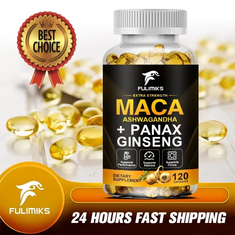 Triple Maca Blend with Ginseng & Ashwagandha Supplement Supports Reproductive Health Hormonal Balance Muscle & Stress Relief — image 7