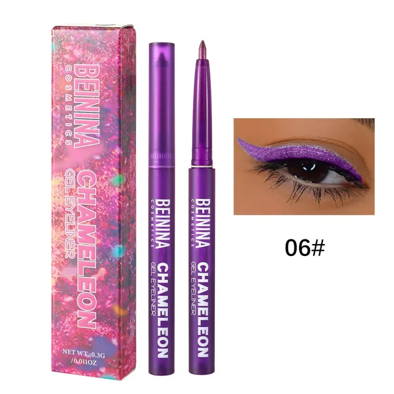 Γυαλιστερό Chameleon Metallic Yellow Eyeliner Gel Pen Shadow Πολύχρωμο Eye Liner Pearlescent Polarized Glitter Eye Pigment Μακιγιάζ