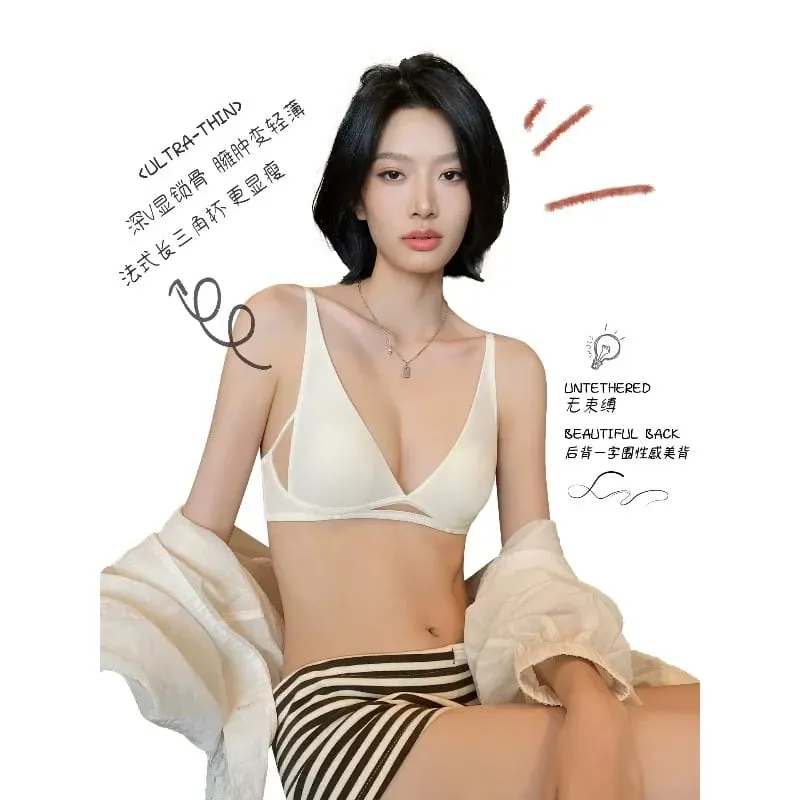 Γαλλικό τρίγωνο σουτιέν Rabbit Ear Cup Deep V Wireless Bralette για Small Bust No Gap Sexy εσώρουχα σετ αναπνέον, καλοκαιρινό λεπτό — image 6
