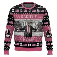 Pull de noël pour hommes et femmes, seul à la maison, moche, col rond, manches longues, vêtements de noël, imprimé drôle en 3D, offre spéciale — image 8