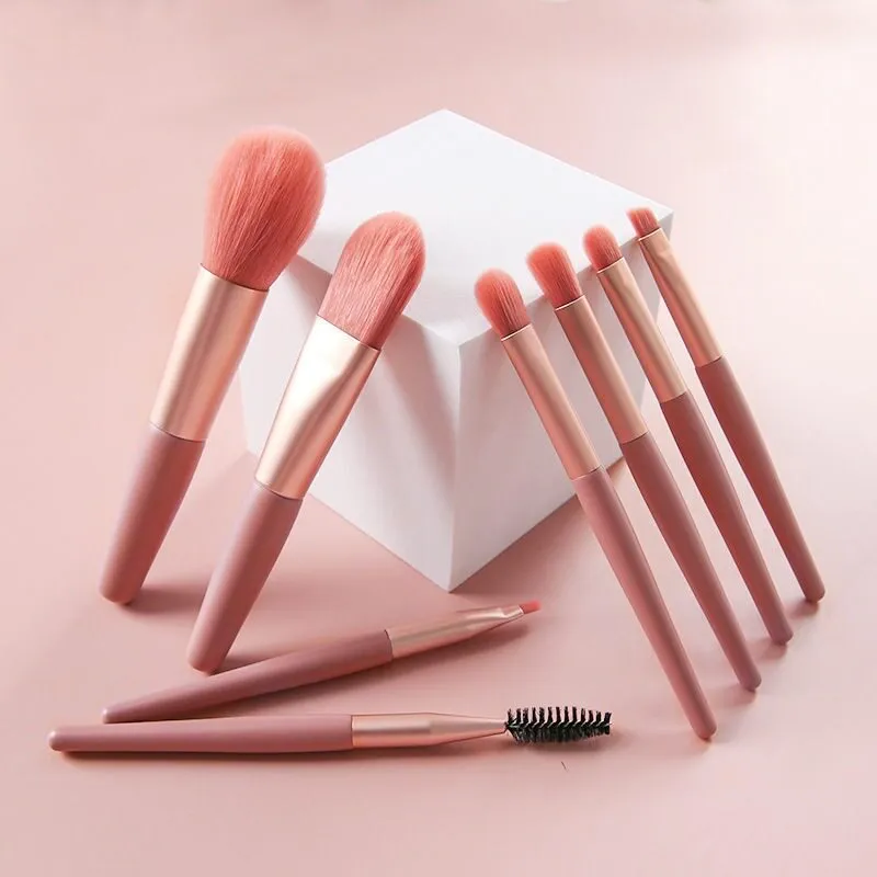 Mini Makeup Brushes Set Soft Synthetic Bristle Portable Cosmetic Brush Kit with Storage Pouch for Blush Eyeshadow Face Makeup — image 5