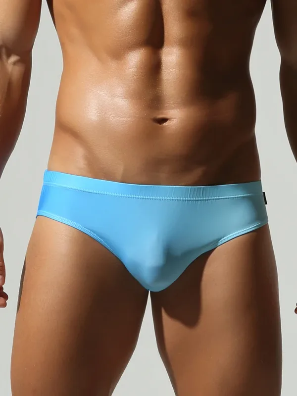Triangular na damit na panloob ng lalaki na may manipis na disenyong ice silk, mabilis na pagkatuyo, mataas ang elasticity, mababang baywang, sexy, slim fit, youth fashion