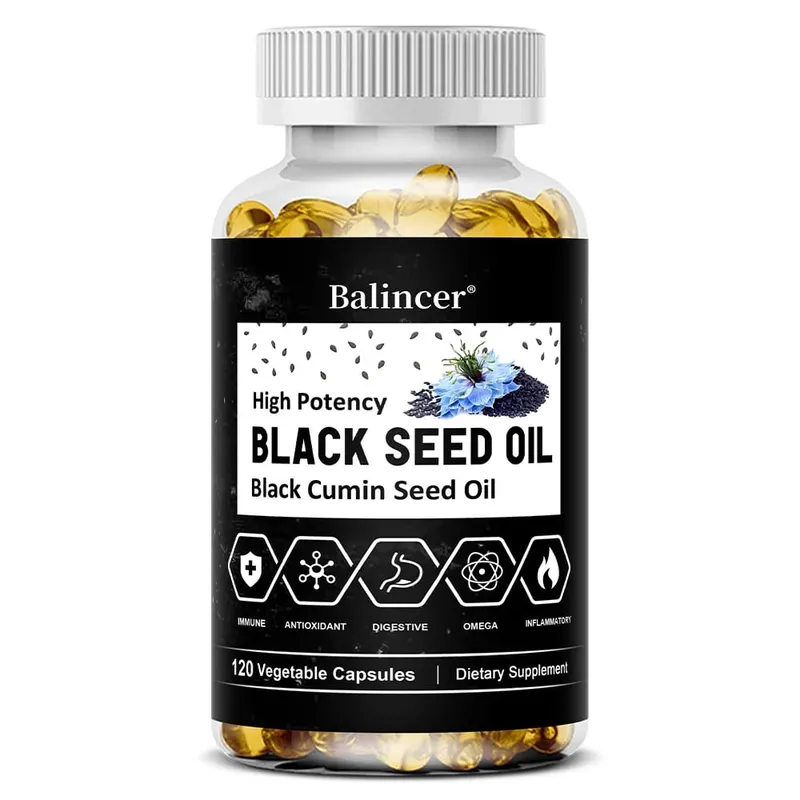 Black Seed Oil Capsules Supports Overall Health | Boosts Immune System Improves Digestion Antioxidant Non-GMO Gluten-Free