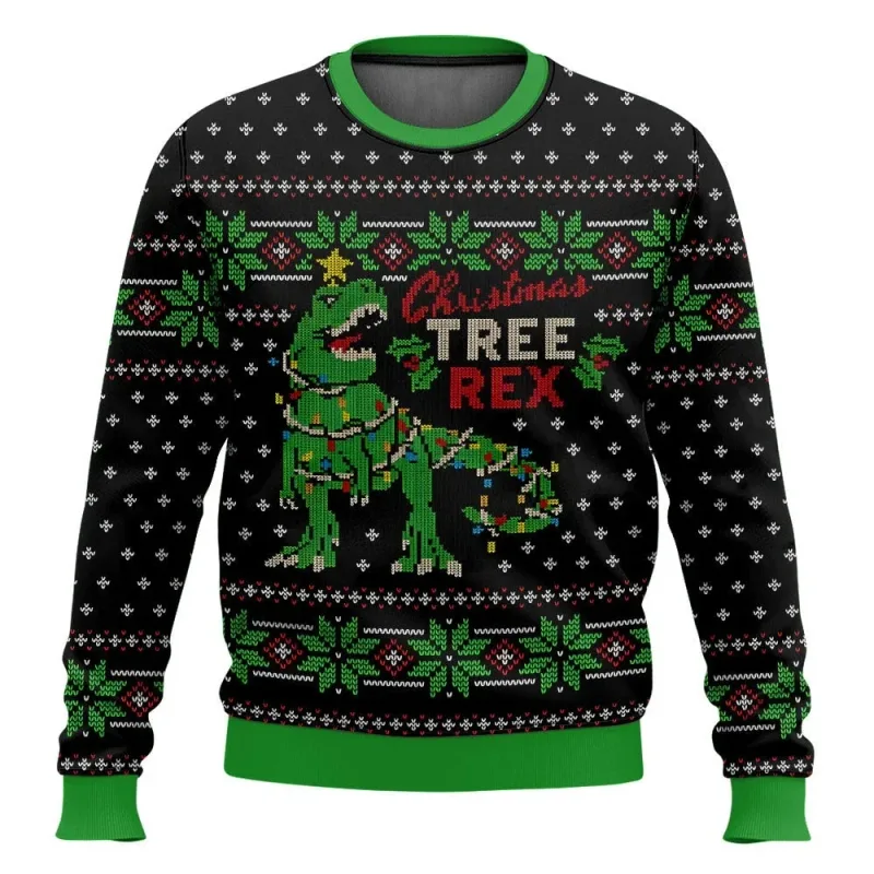 Jurassic Park Dinossauros Feliz Natal Roupas Presentes Suéteres de Papai Noel Moletons masculinos e femininos 3D Festa de outono e inverno