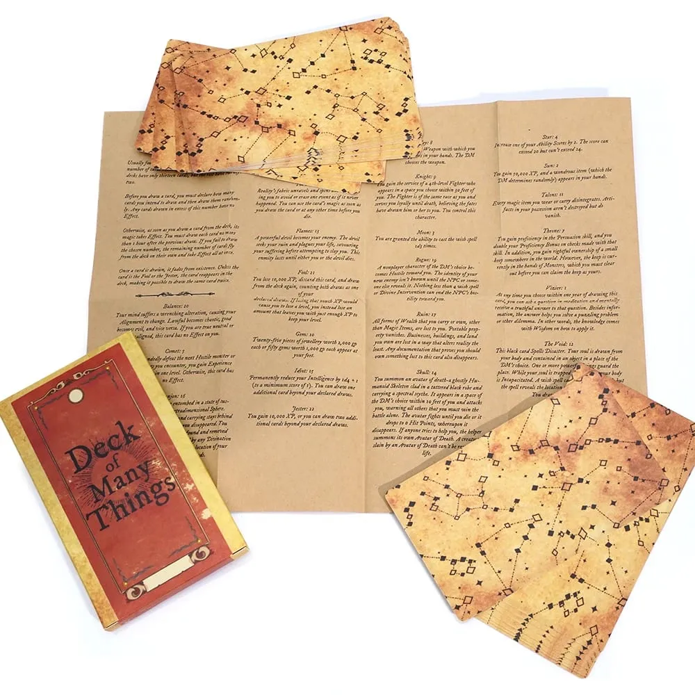 Deck of Many Things Στυλ Vellum 12X7cm Μέγεθος Εμπνευσμένο Περιπέτειες Fantasy Roleplay Επιτραπέζιο RPG αξεσουάρ με εικονογραφημένη κάρτα — image 3