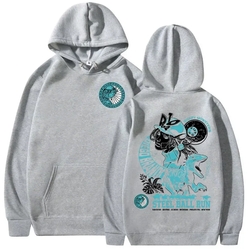 Anime Jojo Bizarre Adventure Hoodies STEEL BALL RUN Diego Brando Manga Graphic Sweatshirts Men's Long Sleeves Fleece Pullovers — image 7