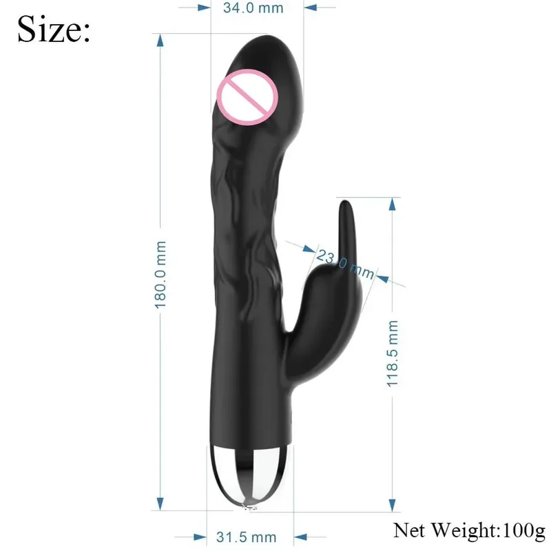 Huge Silicone Dildo Rabbit Vibrator for Women Clitoris Stimulation Massage 10 Speed G Spot Vibrator Adult Sex Toys — image 8