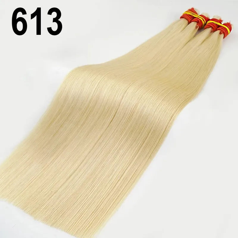 No Weft 100% Real Human Hair Extensions Remy Human Hair Bulk Μη επεξεργασμένα φυσικά μαύρα παρθένα ινδικά μαλλιά πλέξη για γυναίκες — image 9
