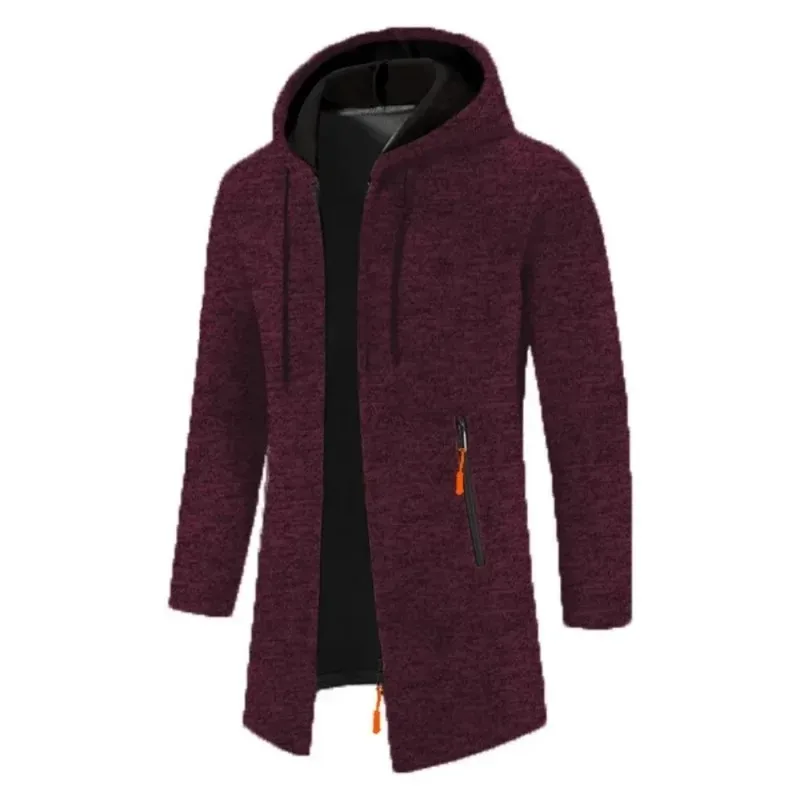 Bagong Mens Long Sleeve Hooded Sweater para sa Mga Lalaki Zipper Sweatshirt Oversize Streetwear Warm Solid Color Autumn Jacket Hoodie Men — image 13