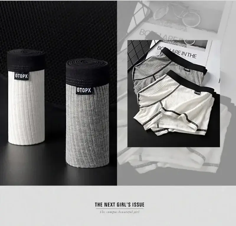 Herrunderkläder Personlig design Boxershorts med låg midja som andas enkla lager U Convex Boxershorts för män — image 4