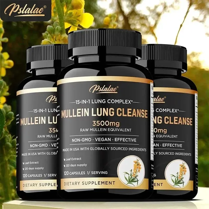 Mullein Lung Cleansing - Smoker's Respiratory Supplement Vegetarian Capsules - Lung Clearing Lung Health Immunity Supplement — image 2