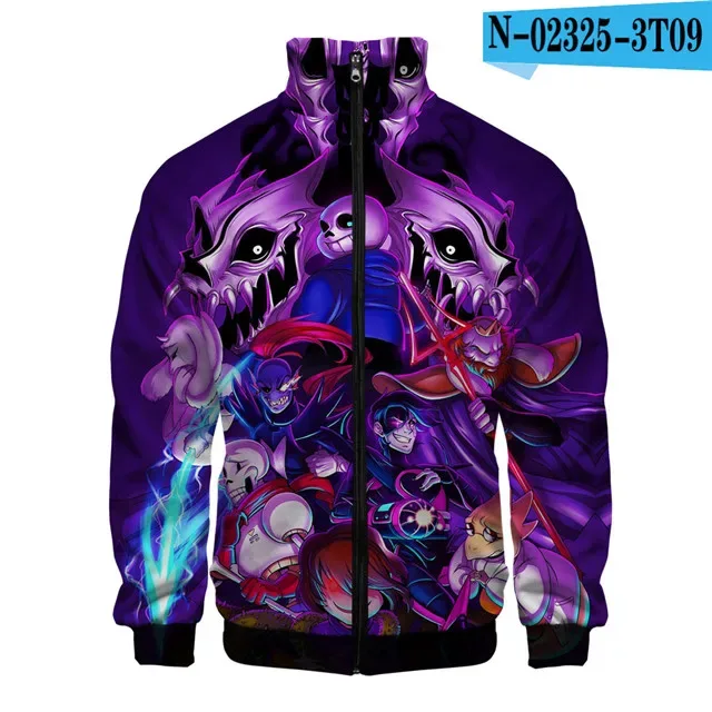Luxury Popular Sans Undertale 3D Print Zipper Raglan Jacket Windbreaker Boys/Girls Comfortable Stand Collar Jackets Coats