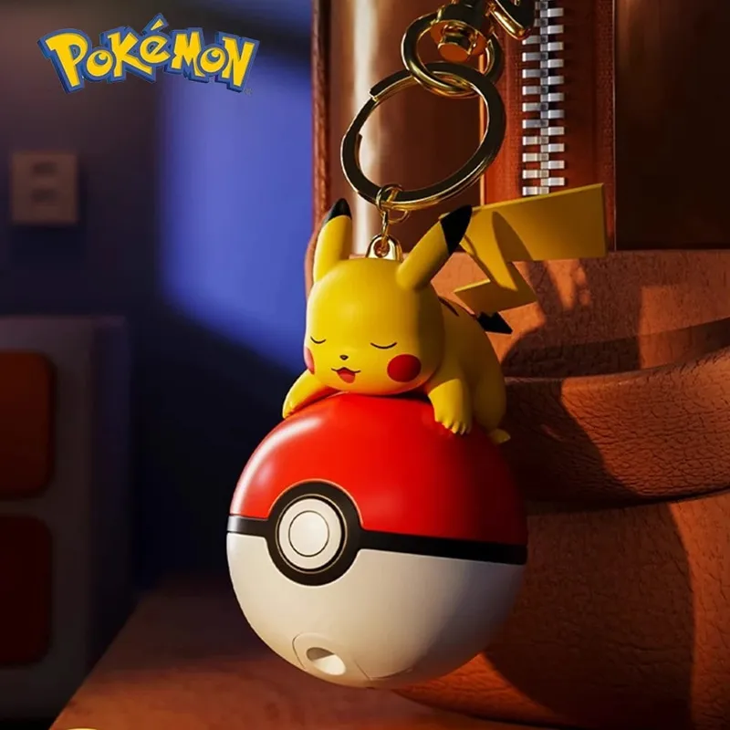 פוקימון חמוד זוהר סדרת קסם PokeBall מחזיק מפתחות דגם בובת Pikachu Piplup Bulbasaur פעולה איור Cartoon תיק אביזר מתנת — image 4
