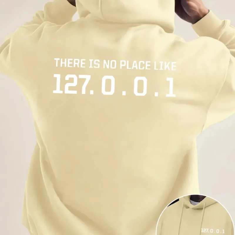 Programmer Geek 127.0.0.1 Hoodies gráficos de texto para homens com estampa dupla face macia de lã solta com capuz — image 8