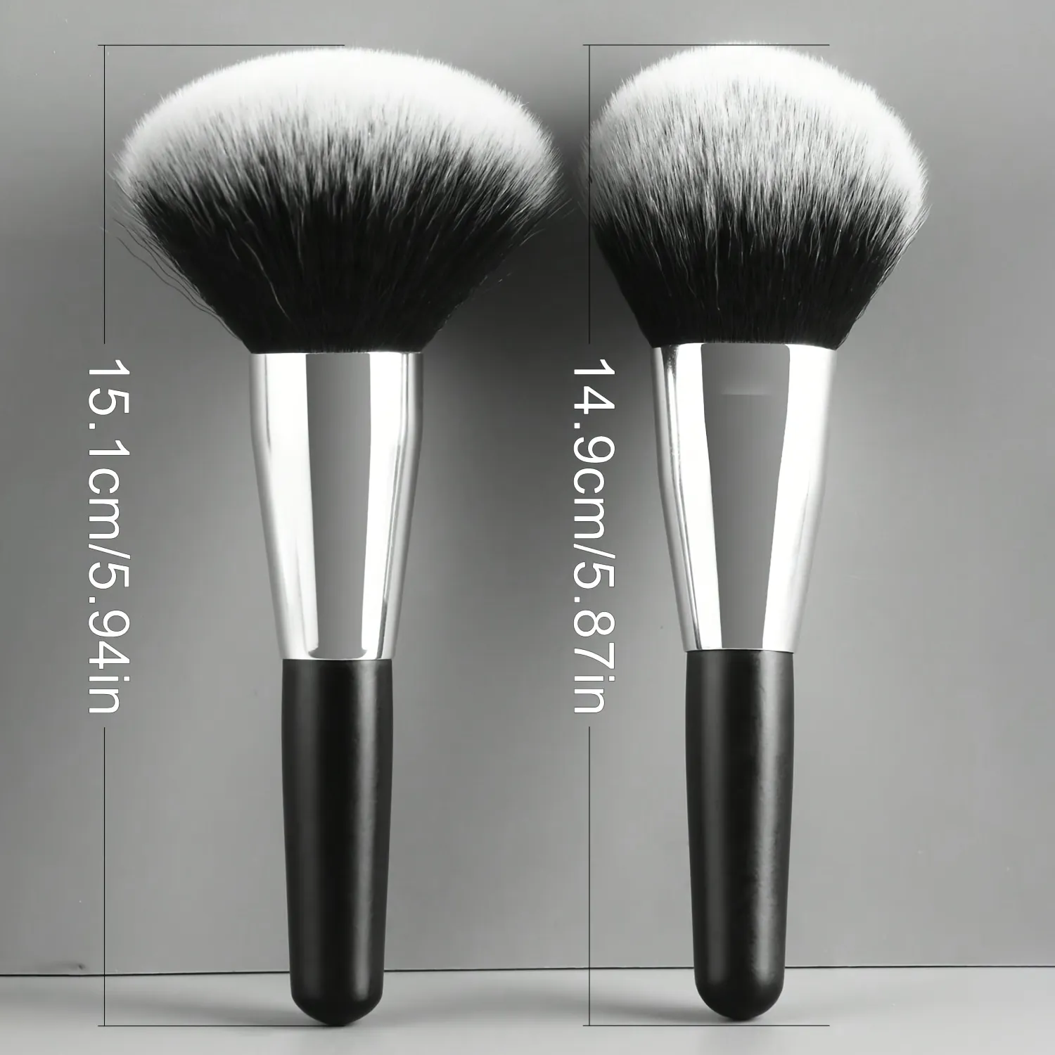 Ensemble de pinceaux de maquillage de voyage, 2 pièces, pour poudre et fard à joues, avec étui Portable, poils en nylon végétalien, pour une beauté en déplacement — image 5