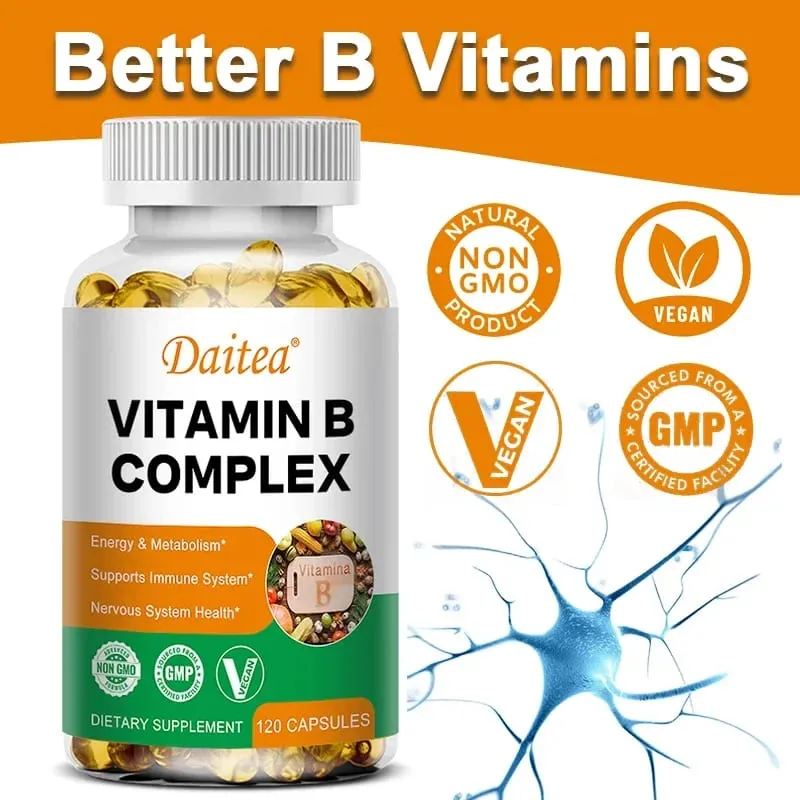 Organic B-vitamin komplex támogatja az energia immunrendszer egészségét Antioxidáns kiegészítő - 30/60/120 vegetáriánus kapszula — image 4