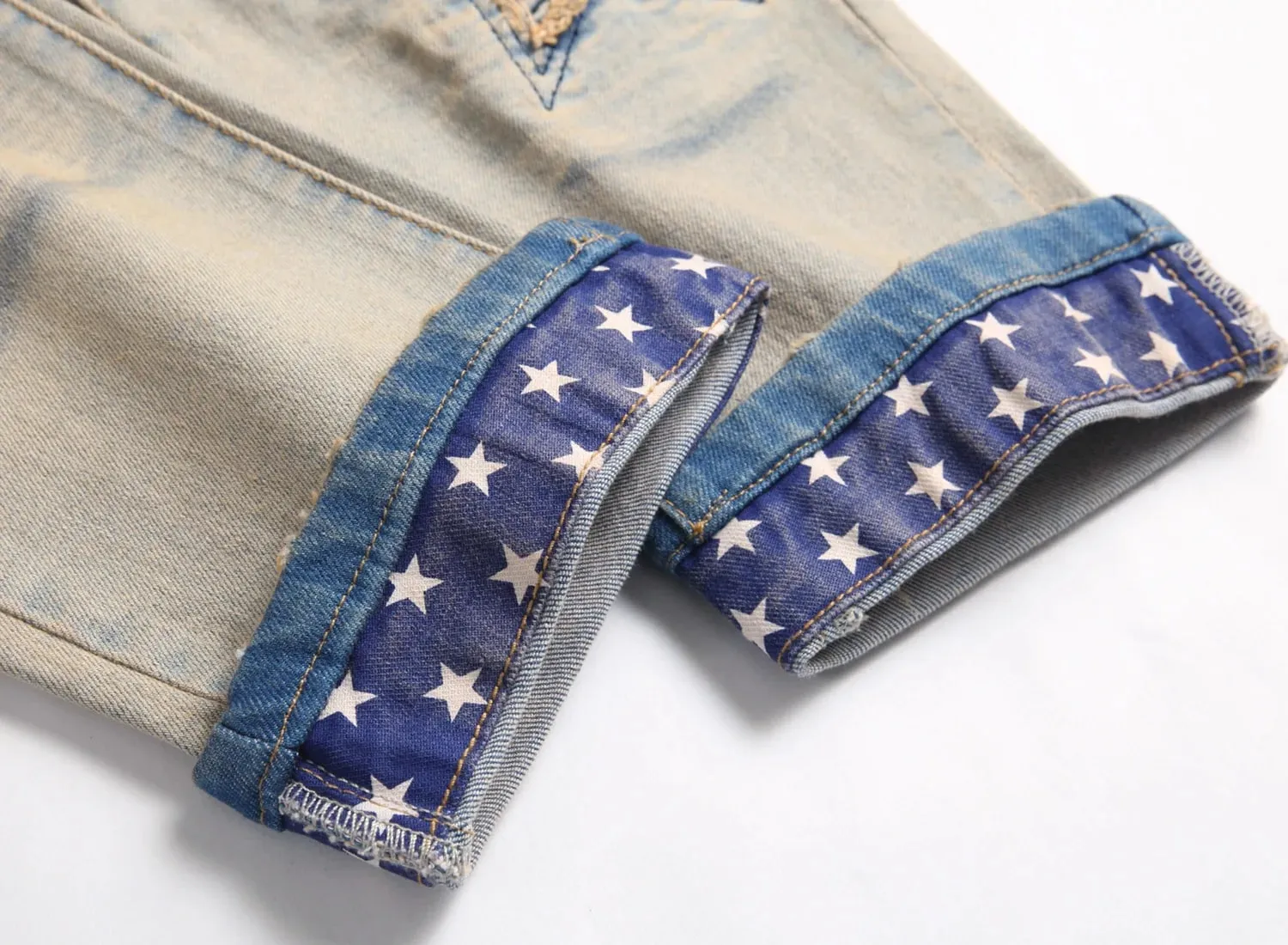 Vintage τζιν ανδρικό μολύβι παντελόνι Stretch Washed ταλαιπωρημένο στη μέση ίσιο παντελόνι μέχρι τον αστράγαλο 2024 Φθινοπωρινά τζιν Streetwear — image 3