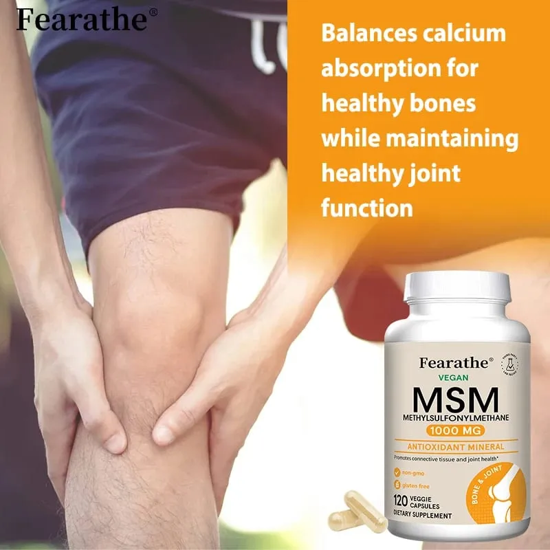 MSM 1000 Mg - 120 Veggie Capsules - Methylsulfonylmethane - Dietary Supplement Antioxidant Supports & Strengthens Joints — image 2