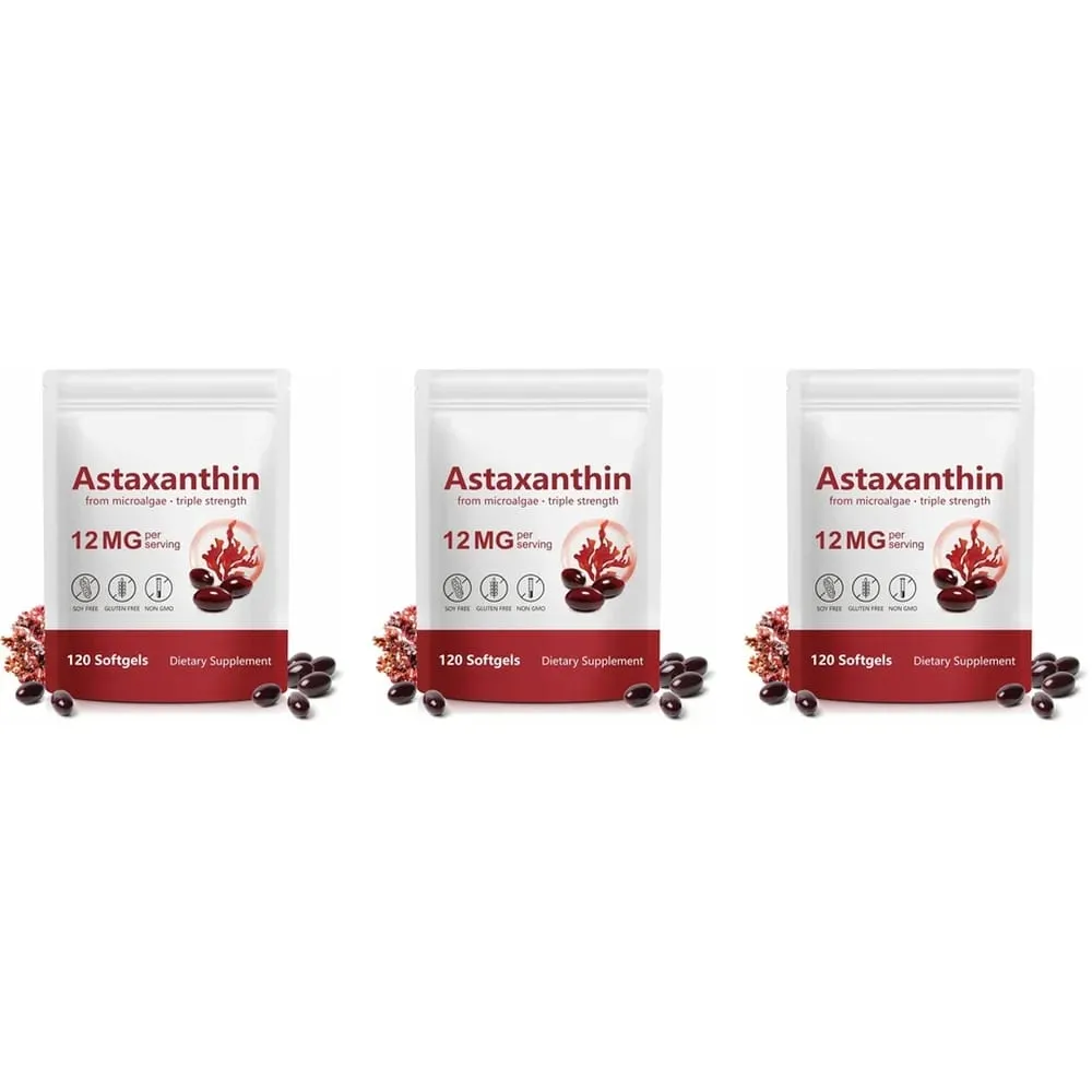 Astaxanthin 12mg Softgels Triple Strength Αντιοξειδωτική Υποστήριξη για Δέρμα Οφθαλμικές Αρθρώσεις & Ανοσοποιητική Υγεία – Προμήθεια 120 Count 4-Month — image 9