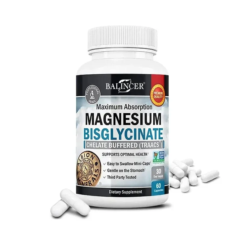 Magnesium Bisglycinate - for Muscle Nerve Sleep Joints Bones Immune & Energy - High Absorption Vegetarian 120 Capsules