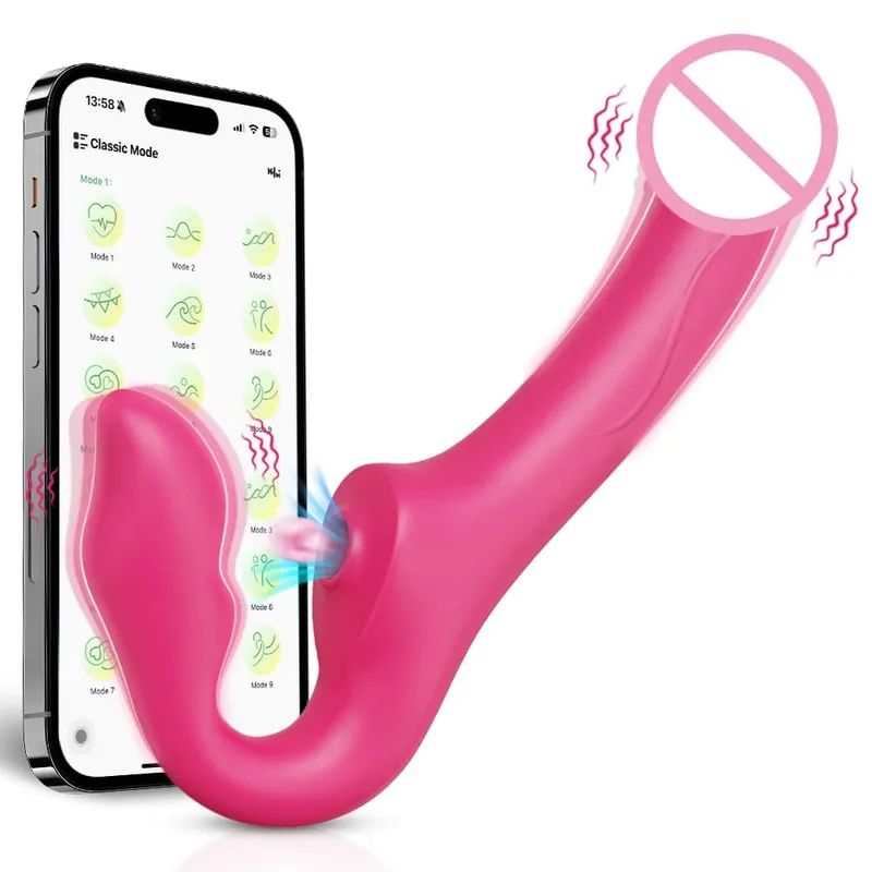 APP Control Double-Ended Vibrator for Women G-Spot Dildo Penis Removable Vagina Vibrating Adult Sex Toys for Lesbian Couples — image 8