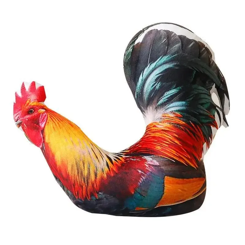 Rooster plüssdobó párna Élethű 3D nyomtatás Puha pihe-puha kényelmes párna irodai székhez dekor pihenőpárna dolgozóknak