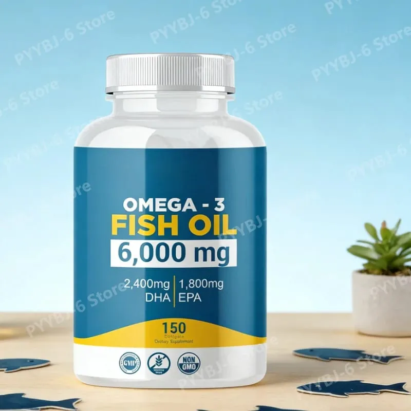 Omega 3 halolaj lágyzselé, nagy hatékonyságú EPA DHA napi étrend-kiegészítő felnőtteknek Támogatja az ízületek immunrendszerét 150 lágyzselé, nem GMO — image 1