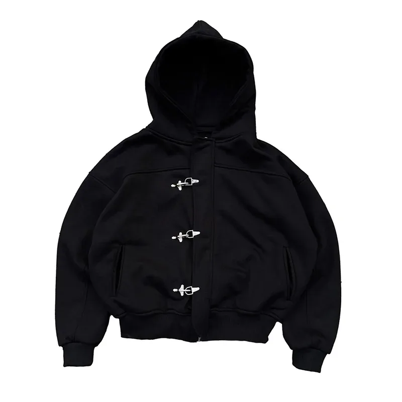 Gotisk punk grunge Y2K unisex hoodie 2025 ny höst vinter chic cardigan sweatshirt Amerikansk retro hiphop estetisk streetwear