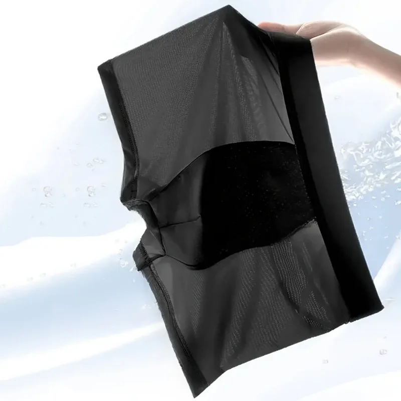 3-Piece Set Of Pure Black Breathable Ice Silk Men's Flat Leg Pants, Comfortable, Casual, And Sporty Men's Square Leg Pants — image 2