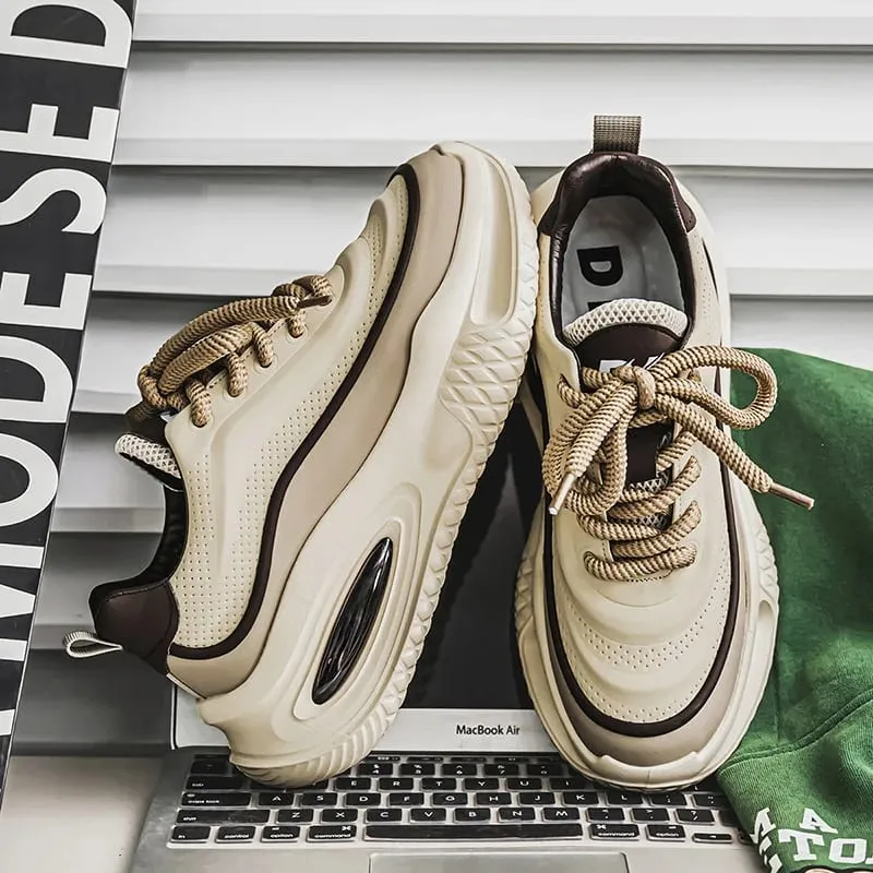 Spring Summer Men Sneakers Platform Casual Shoes Retro Chunky Dad Footwear Streetwear Lace Up Walking Male Running Shoes — image 4