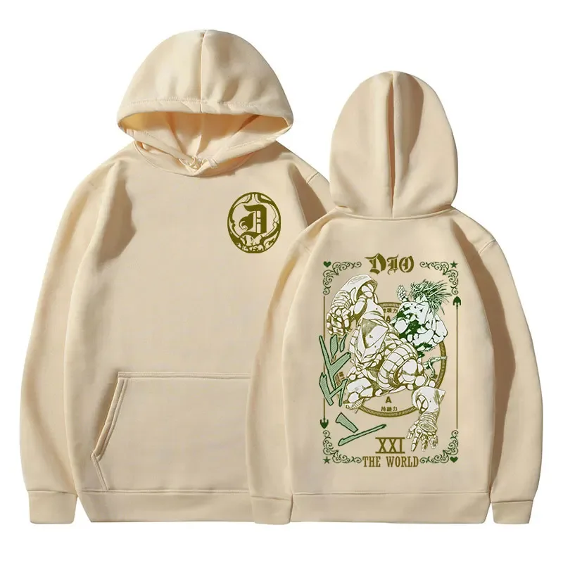 Anime Jojo Bizarre Adventure Hoodies Dio Brando Jotaro Kujo Manga Graphic Sweatshirts Men's Women Long Sleeves Fleece Pullovers — image 6
