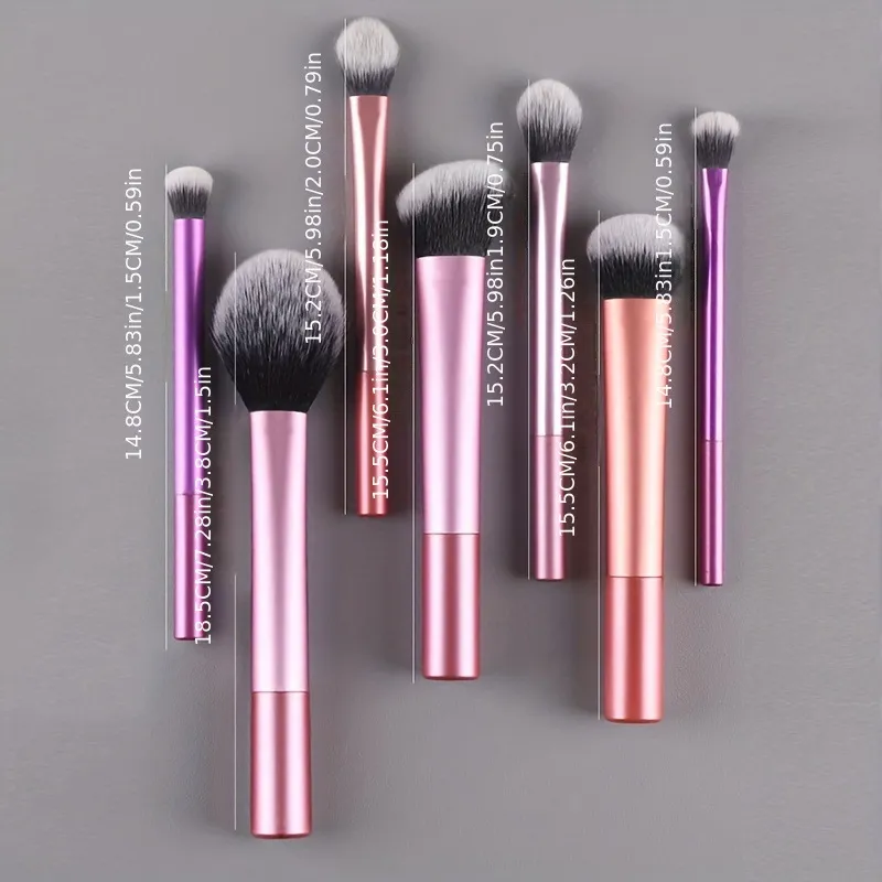 Ensemble de pinceaux de maquillage professionnels, 7 pièces, poils synthétiques doux de qualité supérieure, pour fond de teint, Blush, fard à paupières, outils de maquillage cosmétique — image 2