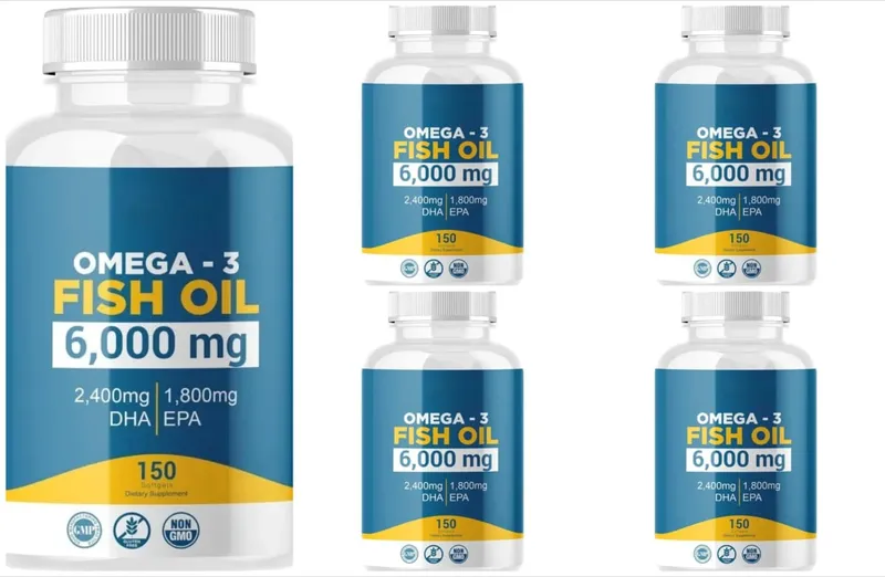 Omega 3 halolaj lágyzselé, nagy hatékonyságú EPA DHA napi étrend-kiegészítő felnőtteknek Támogatja az ízületek immunrendszerét 150 lágyzselé, nem GMO — image 12