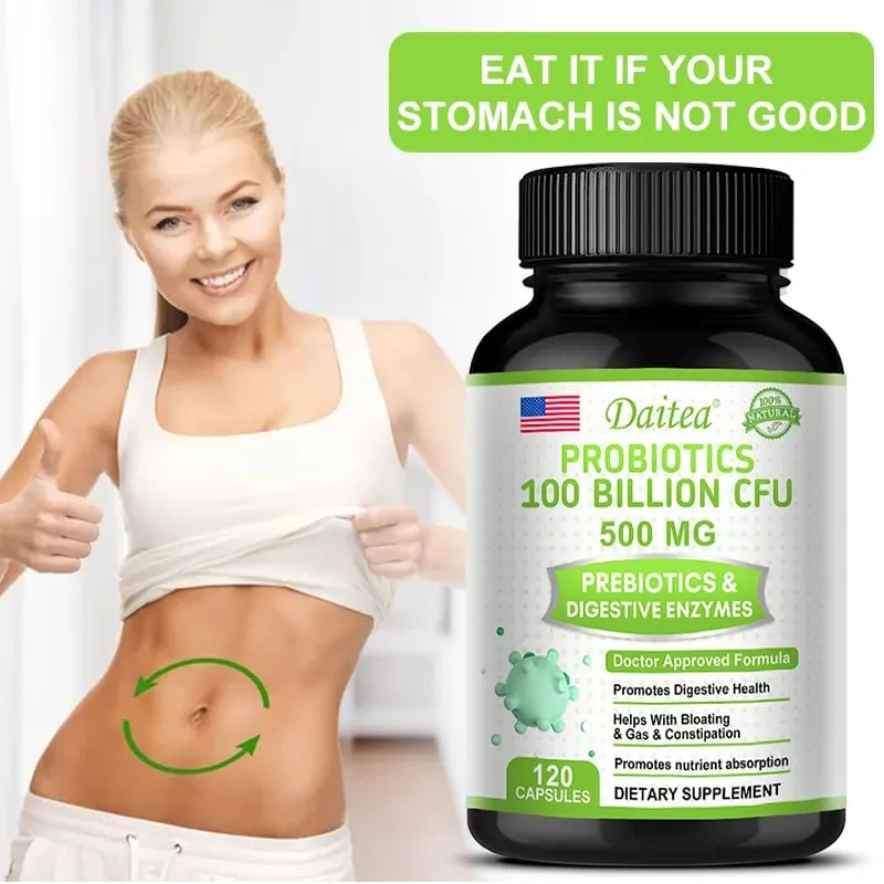 Probiotics 100 Billion CFU with Prebiotics & Digestive Enzymes Gut Health Digestion Bloating Relief & Immune Support — image 2