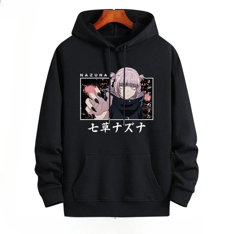 Y2K GECENİN anime ÇAĞRISI NAZUNA Nanakusa Komik Kapüşonlu Hip Hop Baskılı Sweatshirt Poleron Hombre Sokak Giyimi Harajuku Eşofman Takımı — image 20