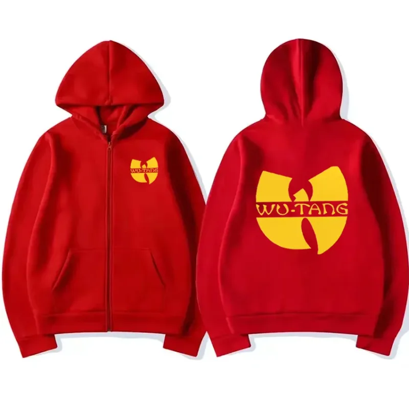 Hip Hop Années 90 Wu Clan T-tangs Grafik Luvtröja Herr Punkjacka med dragkedja för damer Långärmad fleece gotisk kappa Lösa streetwear — image 6